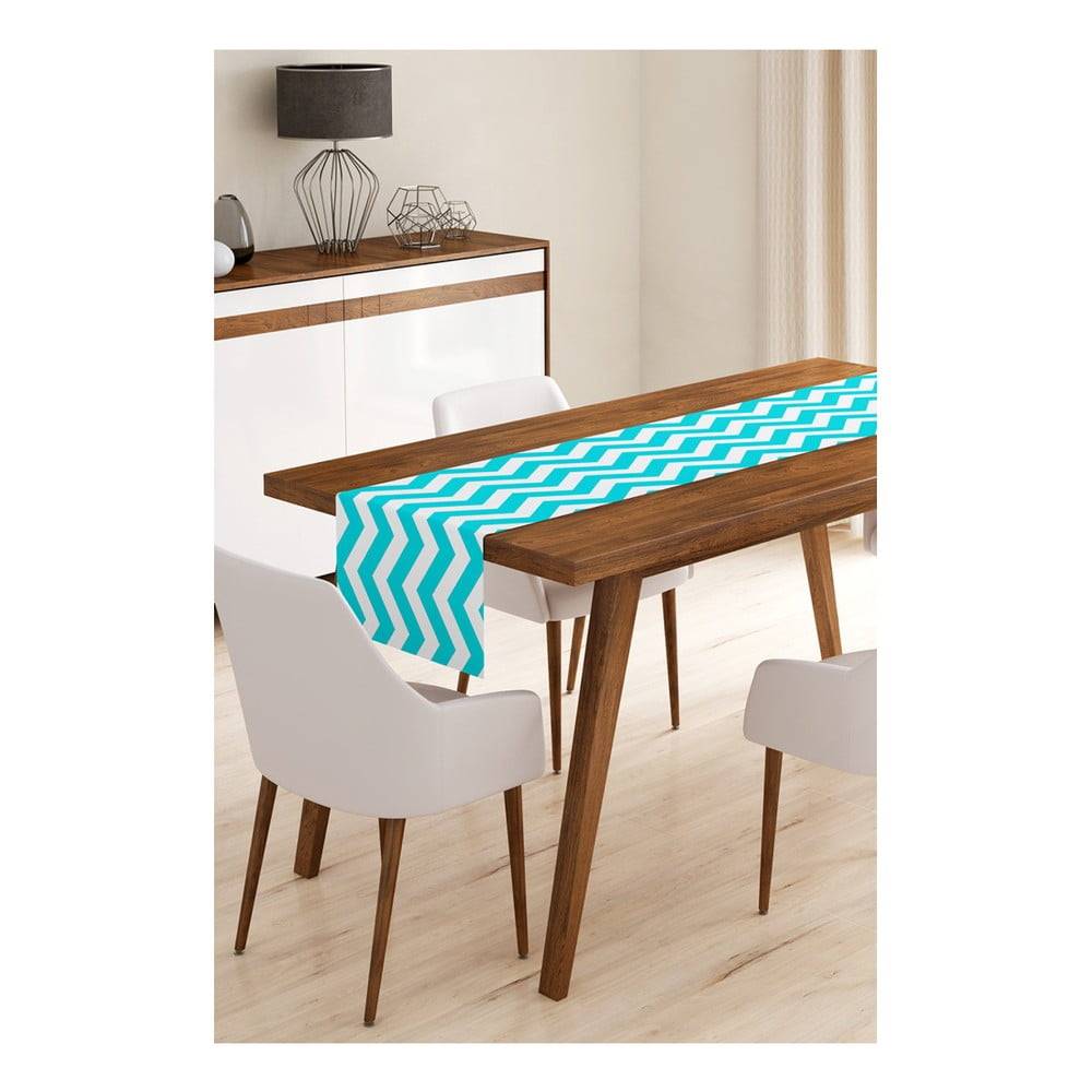 Minimalist Cushion Covers Behúň na stôl z mikrovlákna  Blue Stripes, 45 x 140 cm, značky Minimalist Cushion Covers