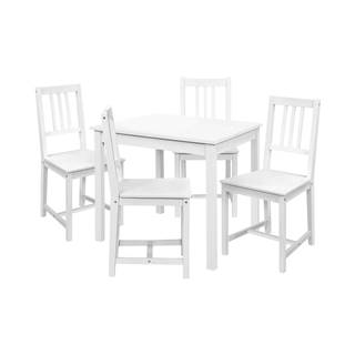IDEA Nábytok Jedálenský stôl 8842B biely lak + 4 stoličky 869B biely lak, značky IDEA Nábytok