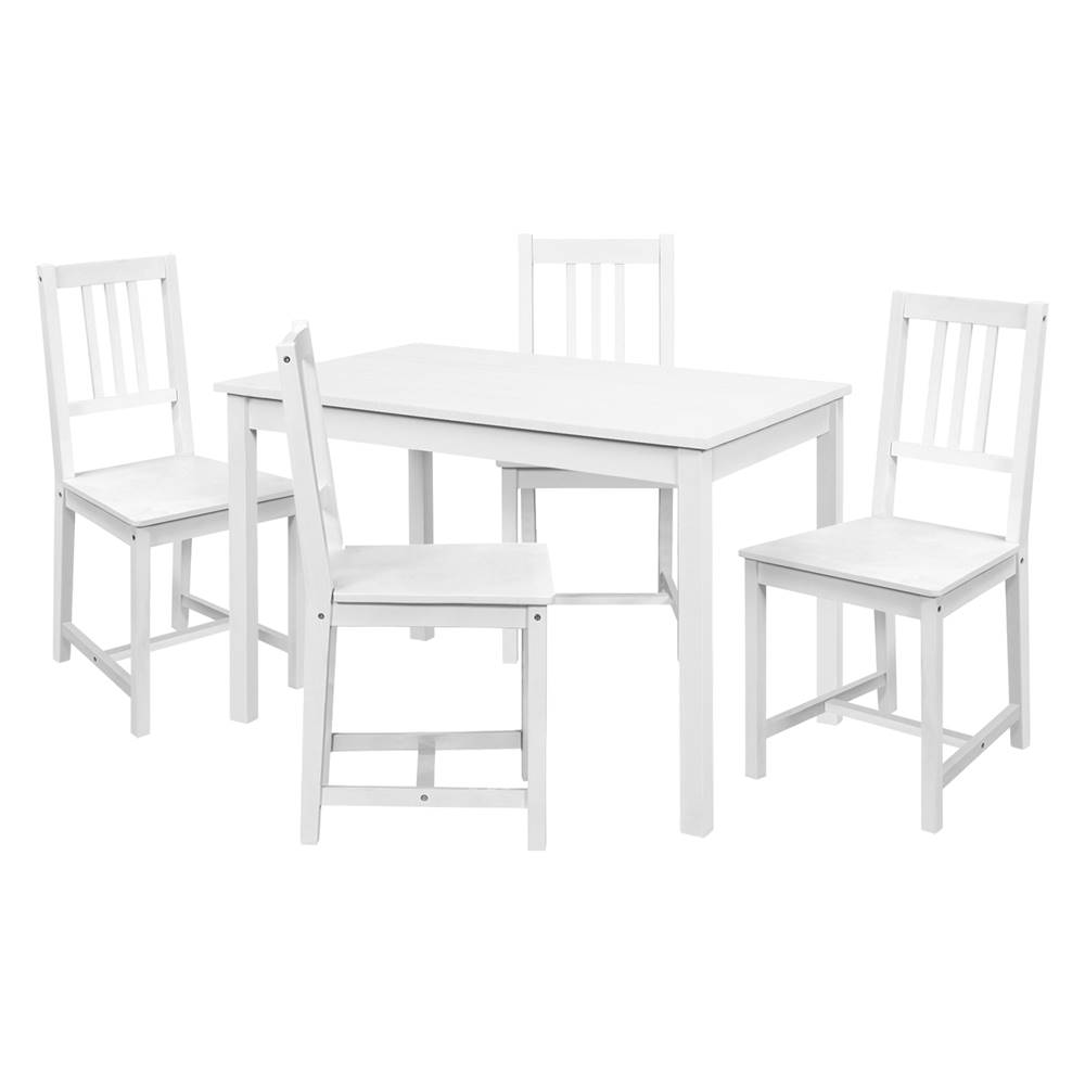 IDEA Nábytok Jedálenský stôl 8848B biely lak + 4 stoličky 869B biely lak, značky IDEA Nábytok