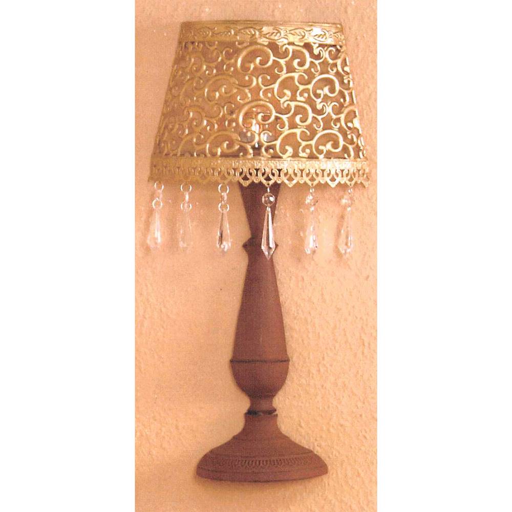 IDEA Nábytok Nástenná dekoratívna kovová lampa zlatá/hnedá, značky IDEA Nábytok