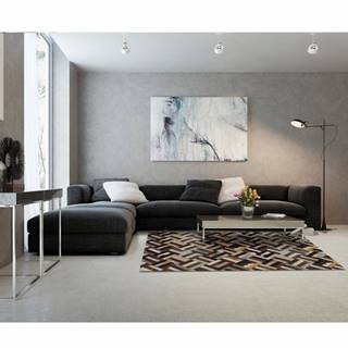 Tempo Kondela Luxusný kožený koberec patchwork KOŽA typ 2 170x240 | hnedá/čierna/béžová