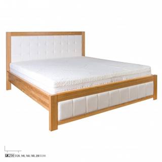 Drewmax Manželská posteľ - masív LK214 | 180 cm dub