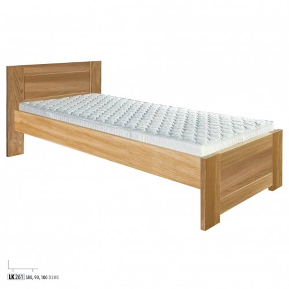 Drewmax  Jednolôžková posteľ masív LK261 | 100 cm dub, značky Drewmax