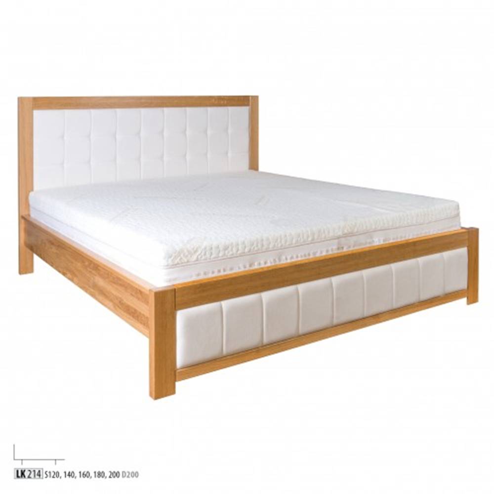 Drewmax  Manželská posteľ - masív LK214 | 180 cm dub, značky Drewmax