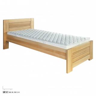 Drewmax Jednolôžková posteľ - masív LK161 | 90 cm buk