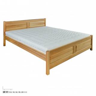 Drewmax Manželská posteľ - masív LK109 | 140 cm buk