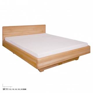 Drewmax Manželská posteľ - masív LK110 | 140 cm buk
