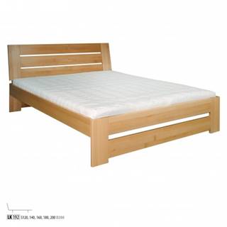 Drewmax Manželská posteľ - masív LK192 | 140 cm buk