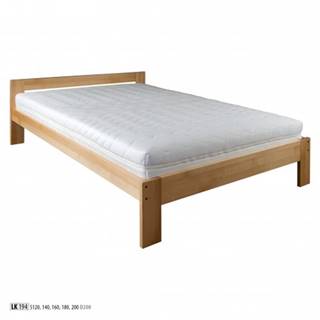 Drewmax Manželská posteľ - masív LK194 | 140 cm buk