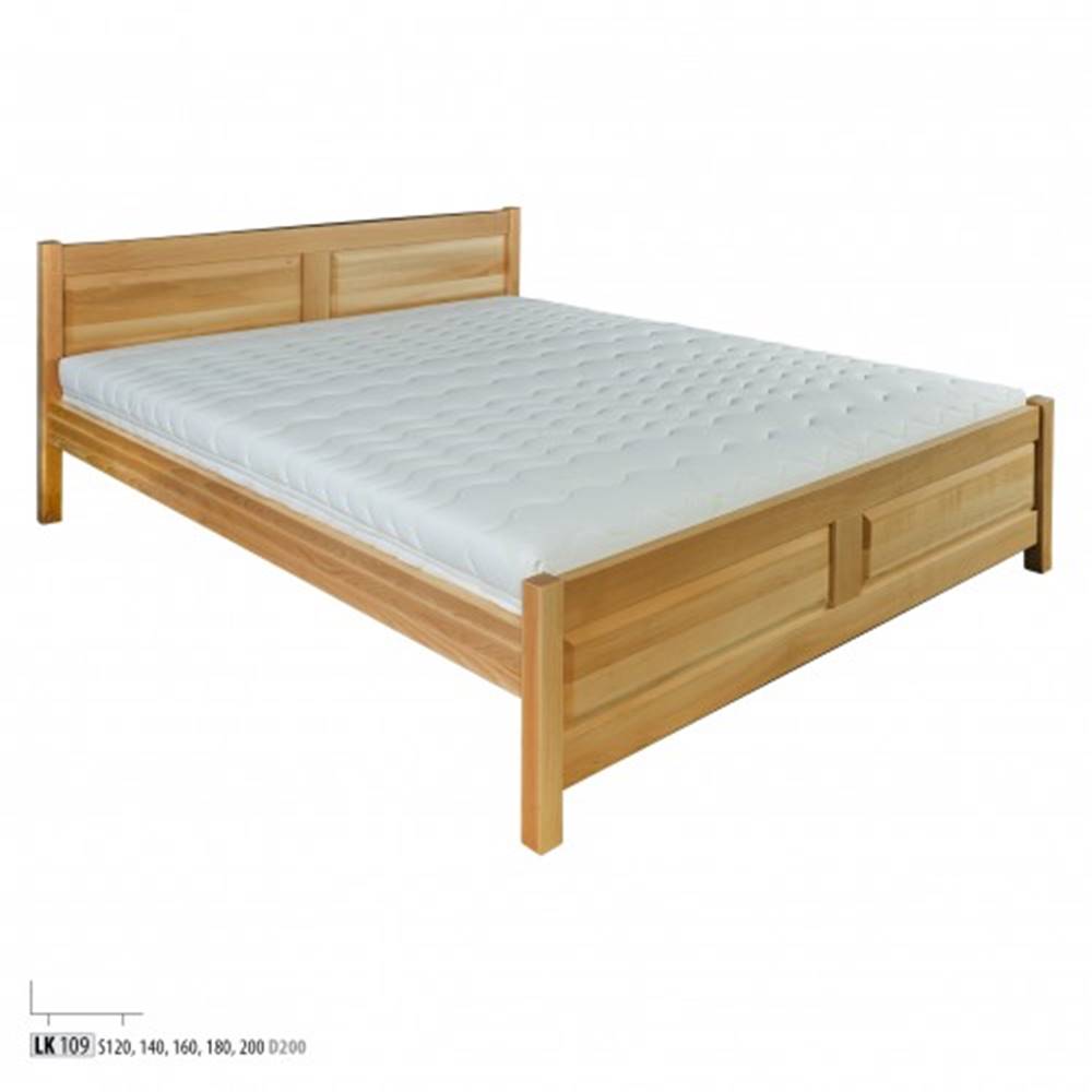 Drewmax  Manželská posteľ - masív LK109 | 180 cm buk, značky Drewmax