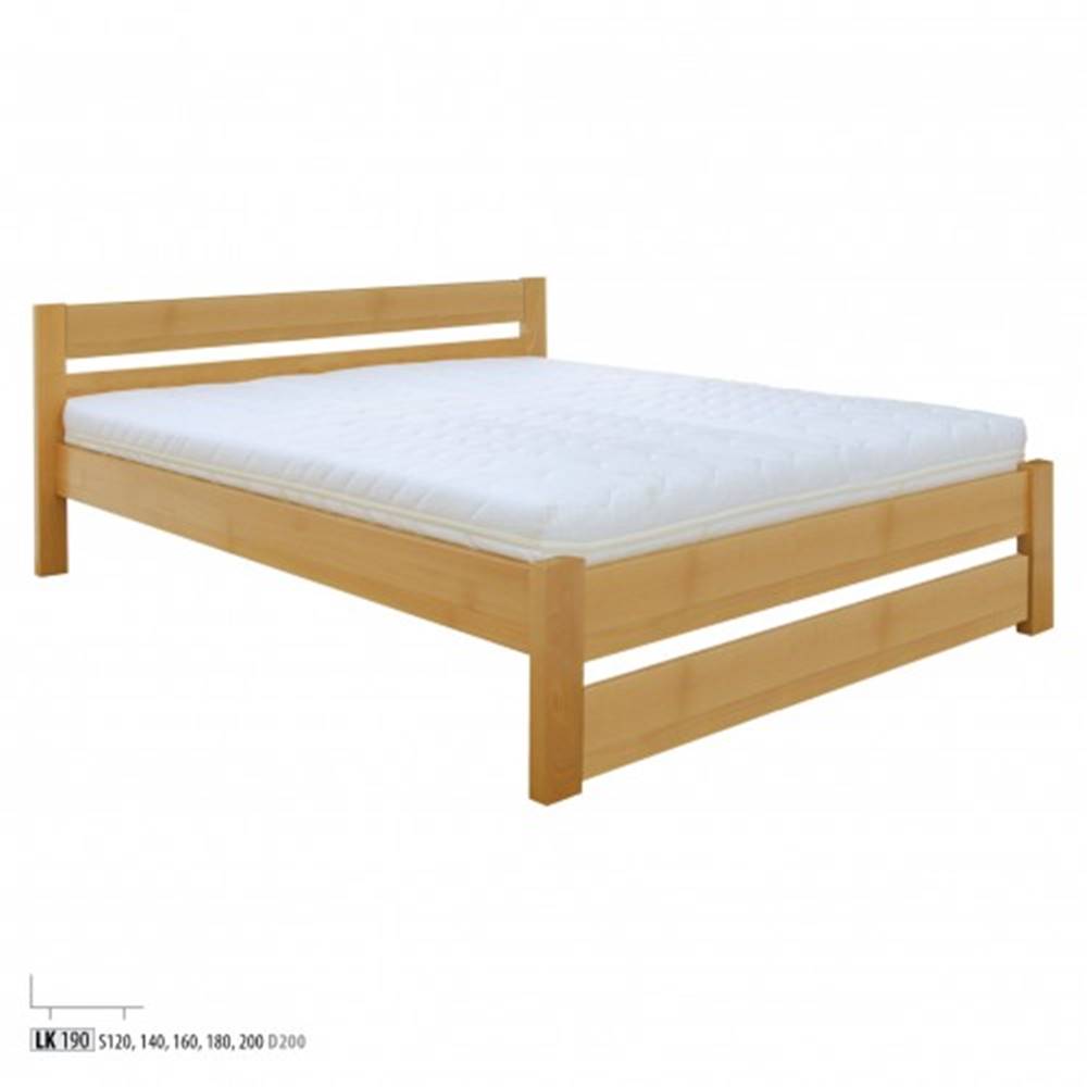 Drewmax  Manželská posteľ - masív LK190 | 180 cm buk, značky Drewmax