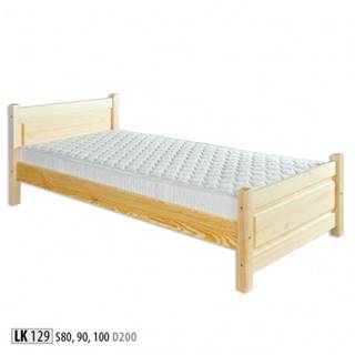 Drewmax Jednolôžková posteľ - masív LK129 | 100 cm borovica