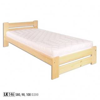 Drewmax Jednolôžková posteľ - masív LK146 | 100 cm borovica
