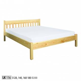 Drewmax Manželská posteľ - masív LK116 | 140 cm borovica
