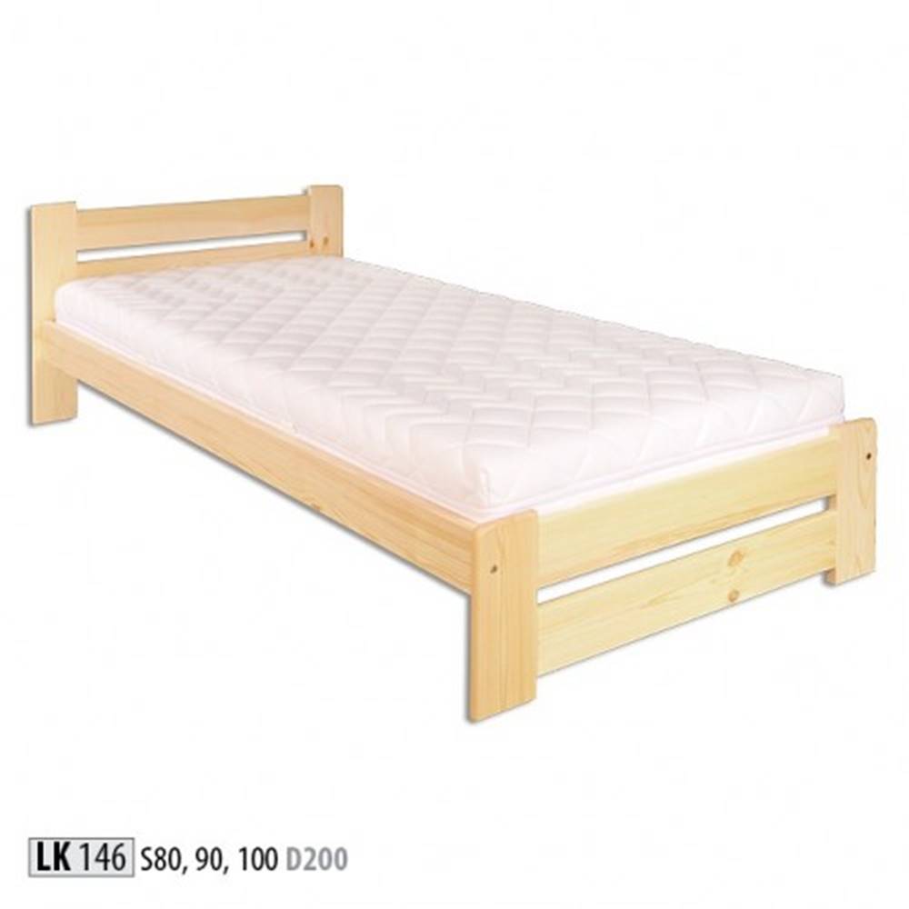 Drewmax  Jednolôžková posteľ - masív LK146 | 80 cm borovica, značky Drewmax