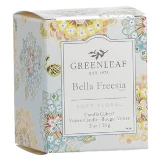 Greenleaf Sviečka s vôňou frézie  Bella Freesia, doba horenia 15 hodín, značky Greenleaf