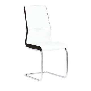Jedálenská stolička ekokoža biela čierna/chróm NEANA