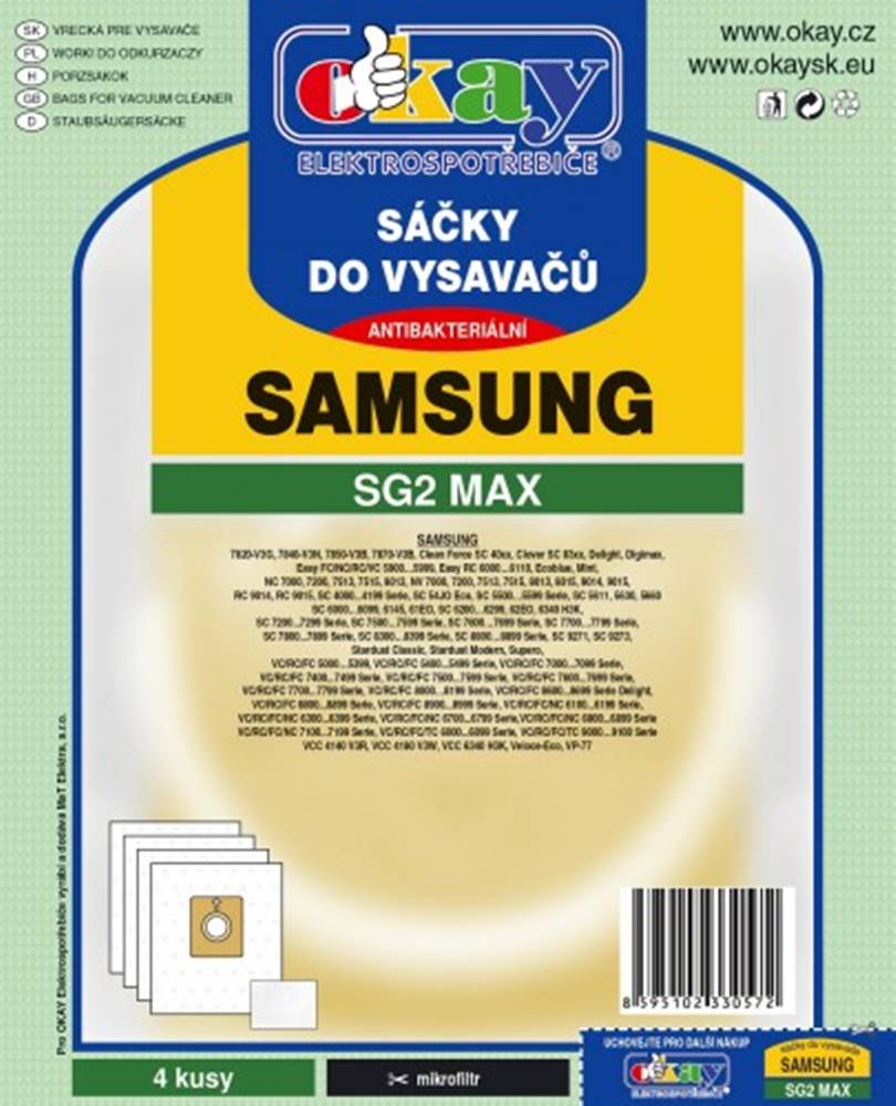 Jolly Vrecká do vysávača Samsung SG2 MAX, 8ks, značky Jolly