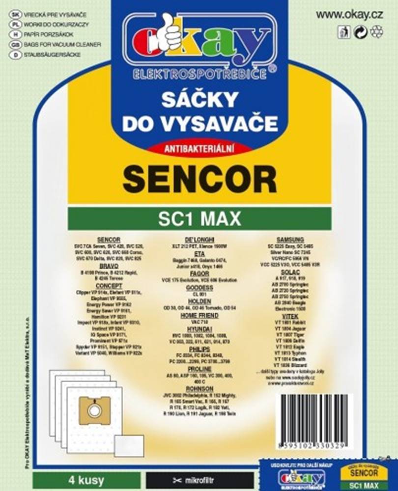 Jolly Vrecká do vysávača Sencor SC1 MAX, 8ks, značky Jolly