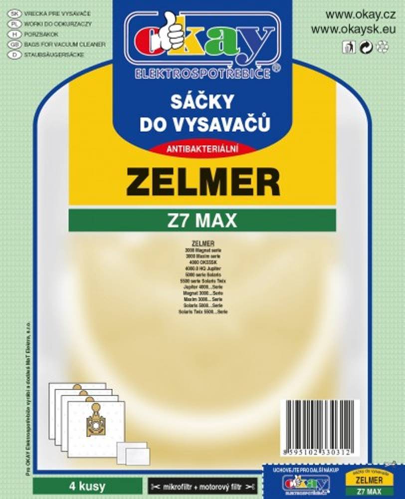 Jolly Vrecká do vysávača Zelmer Z7 MAX, 8ks, značky Jolly
