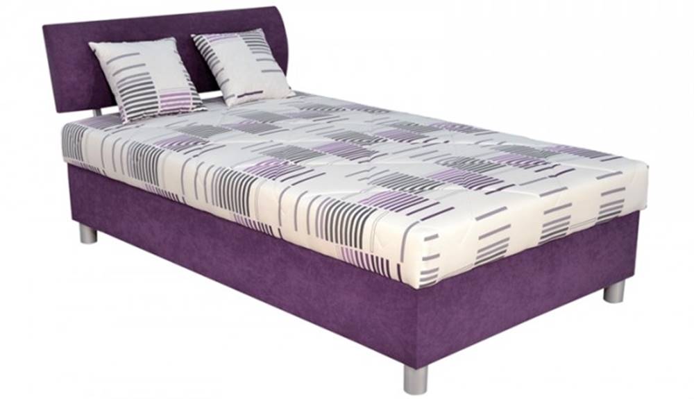 OKAY nábytok Čalúnená posteľ George 120x200, fialová, vrátane matraca a úp, značky OKAY nábytok