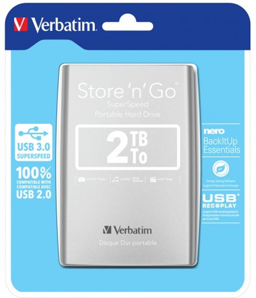 Verbatim HDD disk 2TB  53189, značky Verbatim