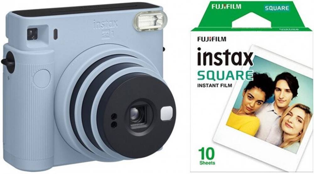 Fuji Fotoaparát film Instax Square SQ1, modrá + fotopapier 10ks, značky Fuji