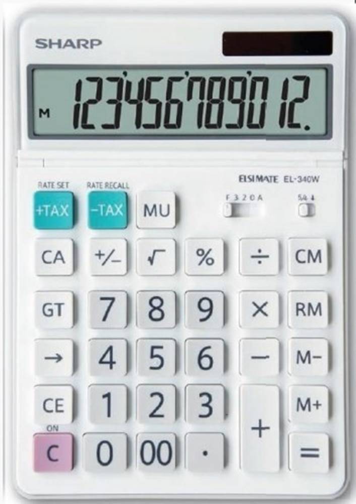 Sharp Kancelárska kalkulačka  EL340W, solárne napájanie, značky Sharp