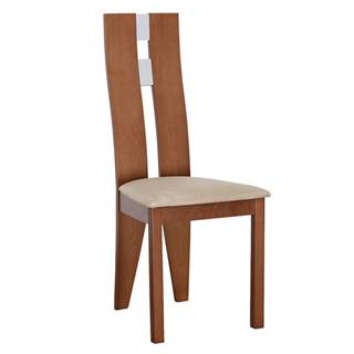 Drevená stolička čerešňa/látka béžová BONA poškodený tovar