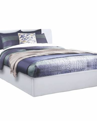 Manželská posteľ s úložným priestorom biela 160x200 KERALA