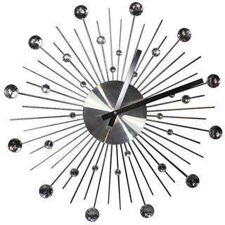 Nástenné hodiny crystals strieborný 50 cm
