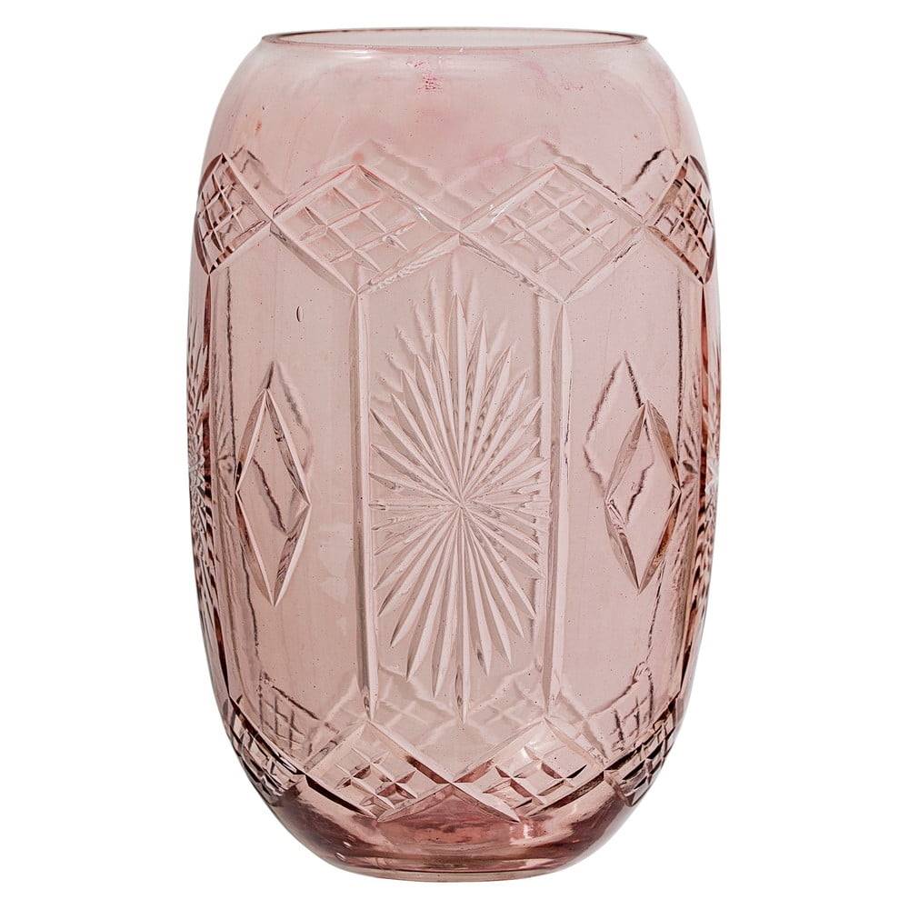 Bloomingville Ružová sklenená váza  Ornaments, značky Bloomingville
