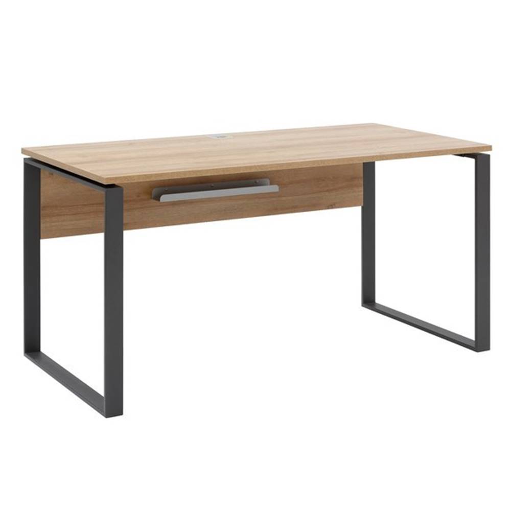 Sconto Písací stôl RYDER dub riviera/antracitová, 150x76 cm, značky Sconto