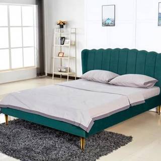 Čalúnená posteľ Florence 160x200, zelená, vrátane roštu