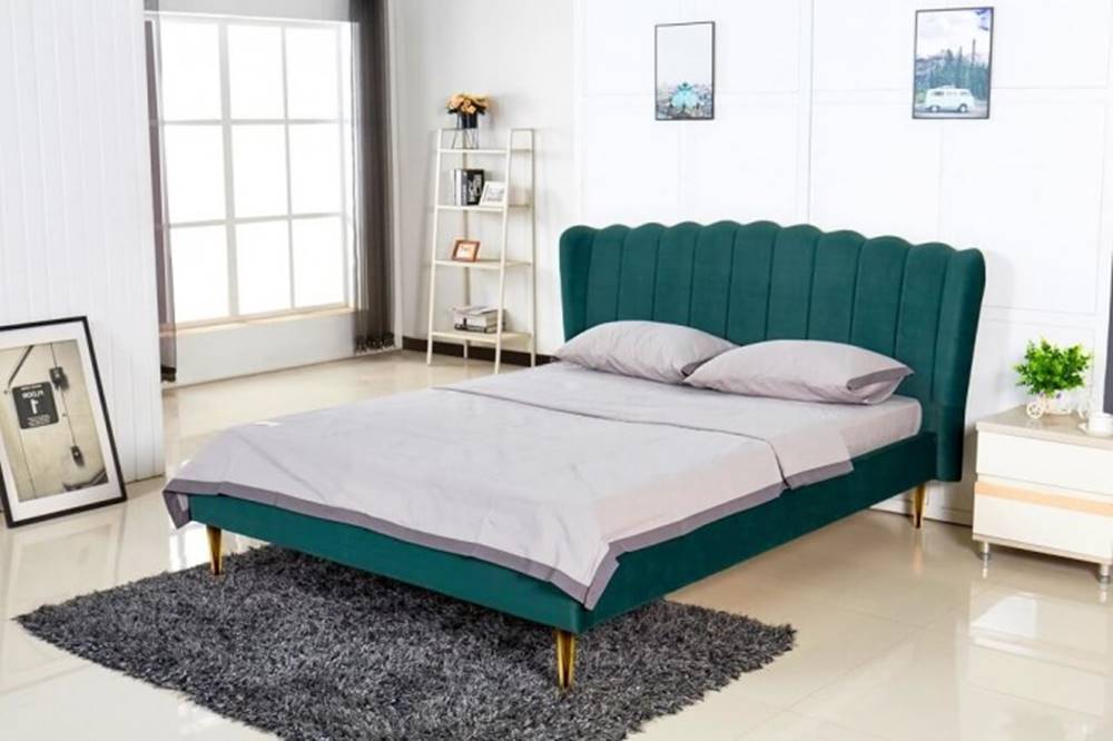 OKAY nábytok Čalúnená posteľ Florence 160x200, zelená, vrátane roštu, značky OKAY nábytok