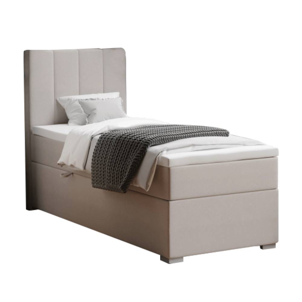 Kondela Boxspringová posteľ jednolôžko taupe 80x200 ľavá BRED, značky Kondela
