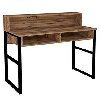 Písací stôl KEMO čierna/orech