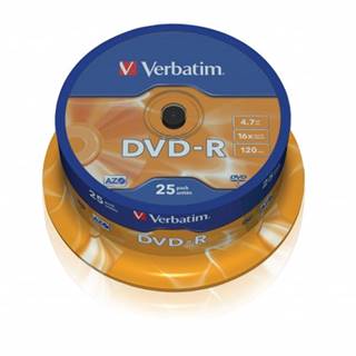 Verbatim  DVD-R 4,7GB 16x, 25ks, značky Verbatim