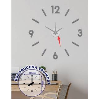 Nástenné hodiny - H17, 50 cm, sivá