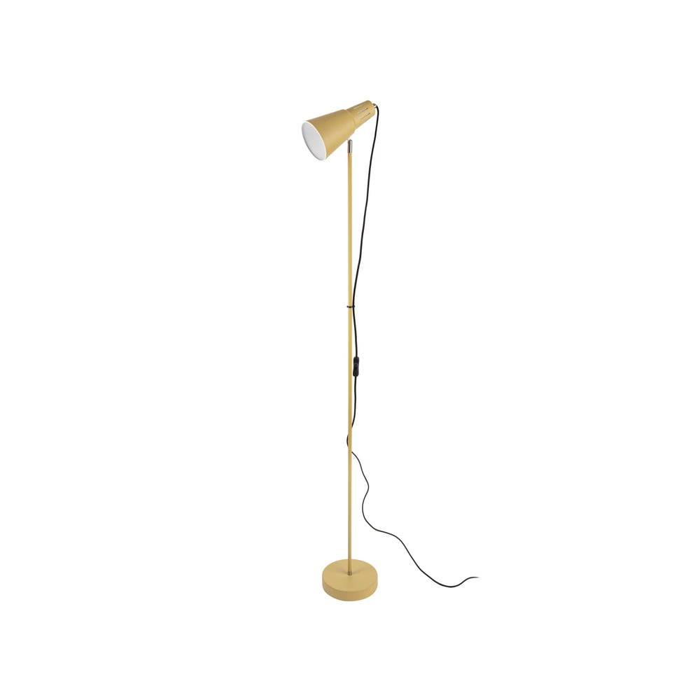 Leitmotiv Horčicovožltá stojacia lampa  Mini Cone, výška 147,5 cm, značky Leitmotiv