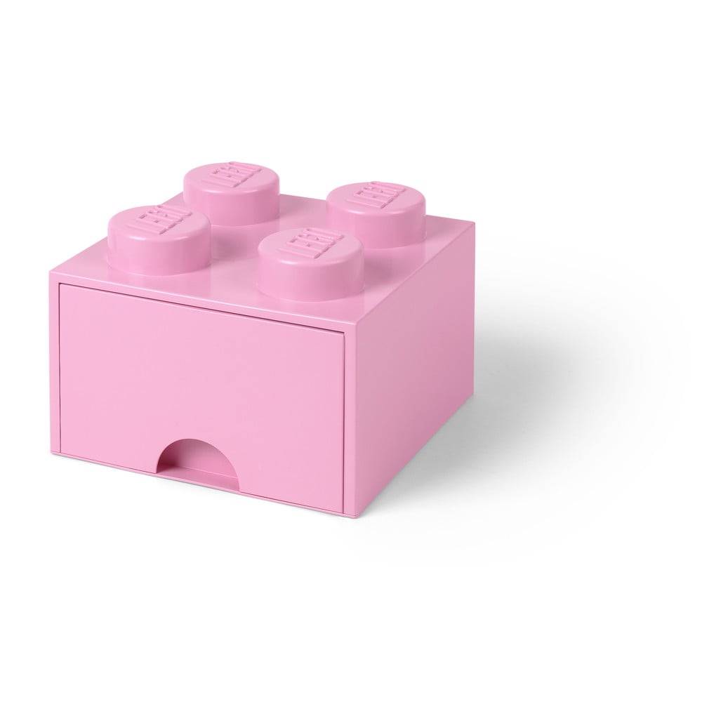 LEGO® Svetloružový úložný box štvorec , značky LEGO®