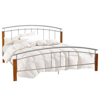 Manželská posteľ drevo jelša/strieborný kov 180x200 MIRELA