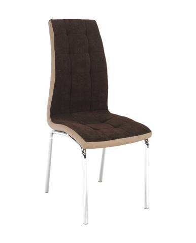 Jedálenská stolička hnedá/béžová/chróm GERDA NEW