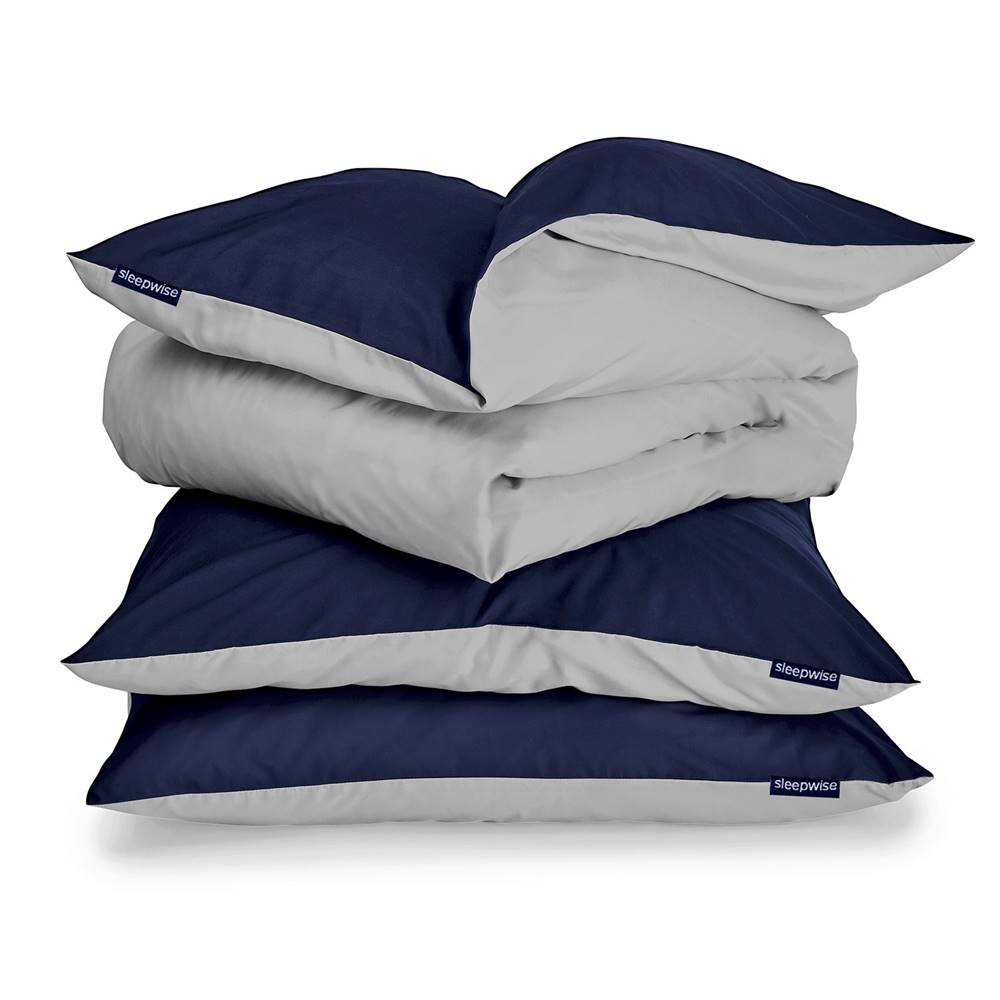Sleepwise  Soft Wonder-Edition, posteľná bielizeň, tmavomodrá, 155 × 200 cm, 80 x 80 cm, značky Sleepwise