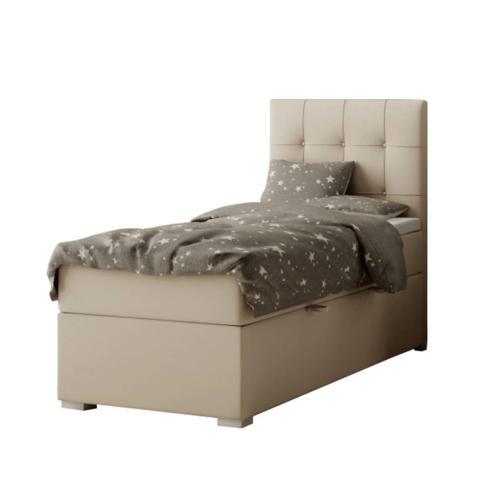 Kondela Boxspringová posteľ jednolôžko svetlohnedá 80x200 pravá DANY, značky Kondela