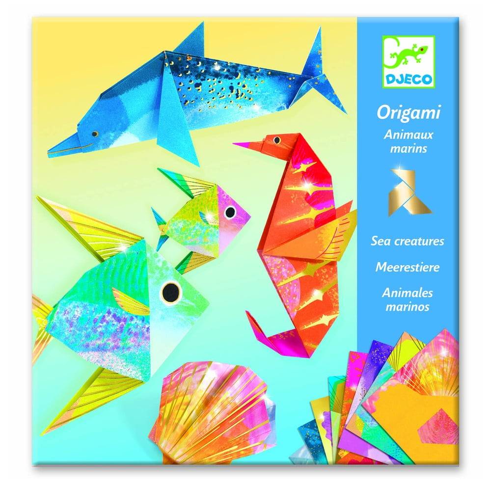 Djeco Súprava 24 origami papierov s návodom  Neon Glam Sea, značky Djeco