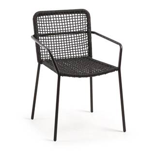 La Forma Čierna záhradná stolička s oceľovou konštrukciou Kave Home Bomer, značky La Forma