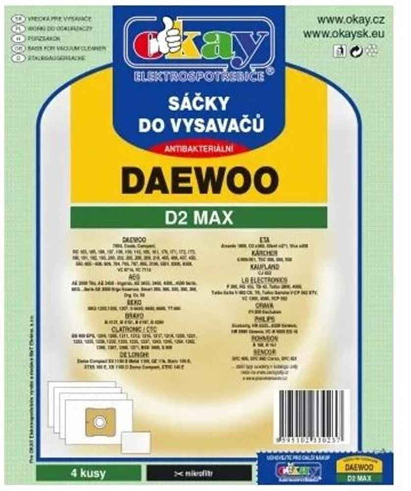 Jolly Vrecká do vysávača Daewoo D2MAX, 4ks, značky Jolly