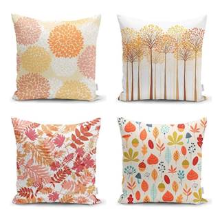 Minimalist Cushion Covers Súprava 4 obliečok na vankúše  Autumn Design, 45 x 45 cm, značky Minimalist Cushion Covers