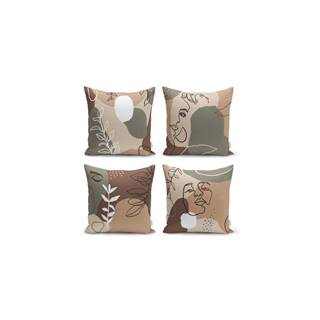 Minimalist Cushion Covers Súprava 4 obliečok na vankúše  Drawing Face, 43 x 43 cm, značky Minimalist Cushion Covers